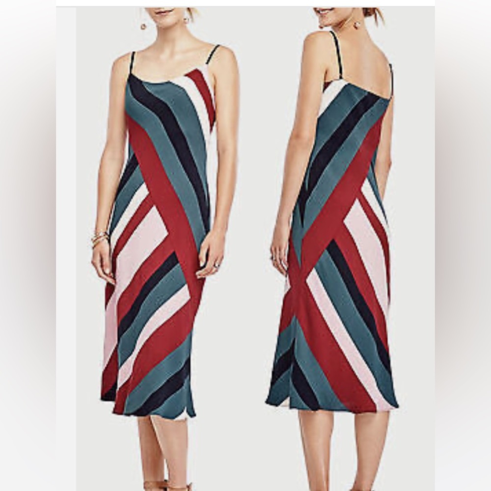 Ann Taylor Color Block Slip Dress